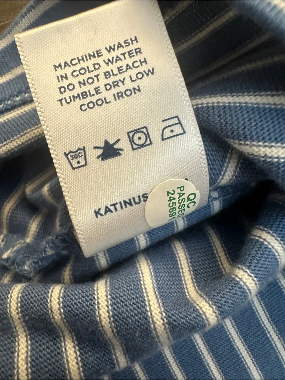Katin 100% Cotton Casual Short Sleeve T-Shirt Boy’s Size L Striped Blue
